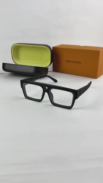 Bold Black Rectangular Blue Light Glasses for Men & Women T