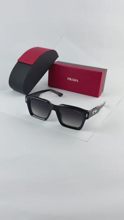 Bold Square Black Sunglasses with UV Protection for Men & Women T