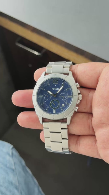 Men’s Blue Dial Chronograph Stainless Steel Bracelet Watch T