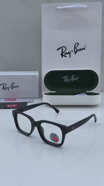 Premium Matte Black Square Blue Light Blocking Eyeglasses for Men & Women T